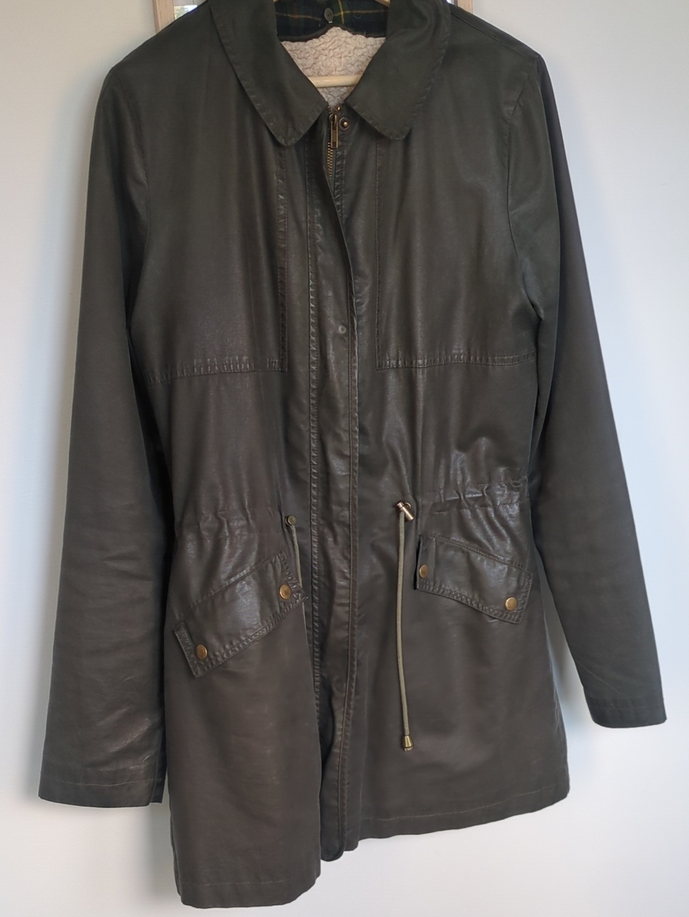 long tall sally Olive Utility Jacket with Drawstring Waist
